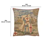 Templier III Belgian Cushion Cover - 13 in. x 13 in. Cotton by Charlotte Home Furnishings | 13x13 in