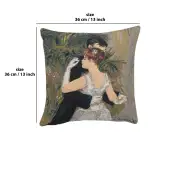 Degas Danse A La Ville Small Belgian Cushion Cover - 13 in. x 13 in. Cotton/Viscose/Polyester by Pierre- Auguste Renoir | 13x13 in