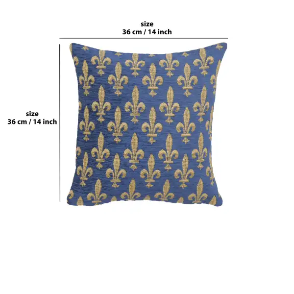 Fleur De Lys Reduit Belgian Cushion Cover - 14 in. x 14 in. SoftCottonChenille by Charlotte Home Furnishings | 14x14 in