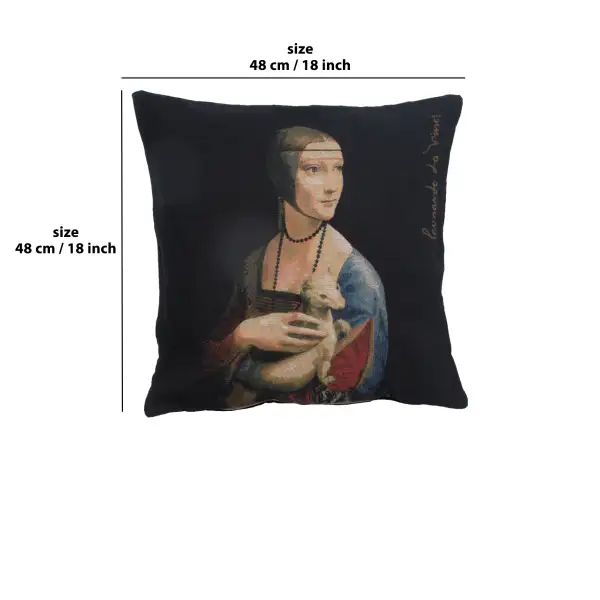 Dame A L'Hermine I Belgian Cushion Cover | 18x18 in