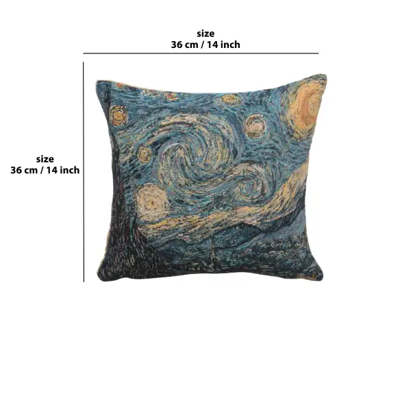 Van Gogh's Starry Night Small Belgian Cushion Cover | 14x14 in