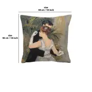 Degas Danse A La Ville Large Belgian Cushion Cover - 18 in. x 18 in. Cotton/viscose/goldthreadembellishments by Degas | 18x18 in