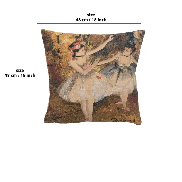 Degas Deux Dansiuses Large Belgian Cushion Cover | 18x18 in