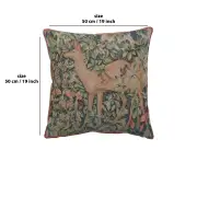 C Charlotte Home Furnishings Inc Two Does in A Forest Large French Tapestry Cushion - 19 in. x 19 in. Cotton by William Morris | 19x19 in