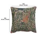 C Charlotte Home Furnishings Inc A Pheasant in A Forest Large French Tapestry Cushion - 19 in. x 19 in. Cotton by William Morris | 19x19 in