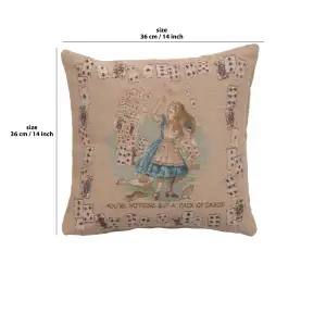 The Pack Of Cards Tapestry Cushion Cover - 14 in. x 14 in. Cotton by John Tenniel