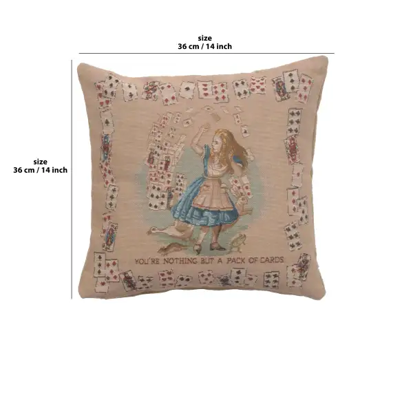 The Pack Of Cards Cushion - 14 in. x 14 in. Cotton by John Tenniel | 14x14 in