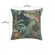 Jungle And Three Birds Cushion - 19 in. x 19 in. Cotton by Anne Leurent's | 19x19 in