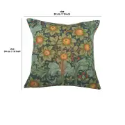 C Charlotte Home Furnishings Inc Orange Tree W/Arabesques Blue French Tapestry Cushion - 19 in. x 19 in. Cotton by William Morris | 19x19 in