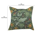 C Charlotte Home Furnishings Inc Arabesques W/Orange Tree Blue French Tapestry Cushion - 19 in. x 19 in. Cotton by William Morris | 19x19 in