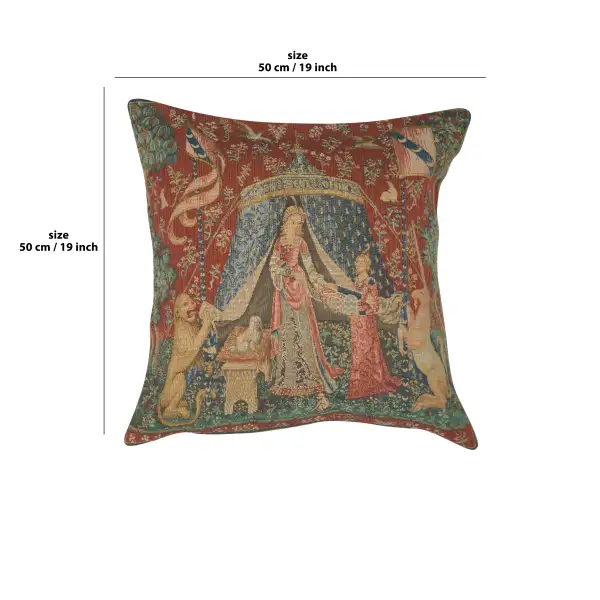 A Mon Seul Desir III Large Cushion - 19 in. x 19 in. Cotton by Charlotte Home Furnishings | 19x19 in