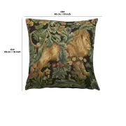 Lion By William Morris Belgian Cushion Cover - 18 in. x 18 in. Cotton/Viscose/Polyester by William Morris | 18x18 in