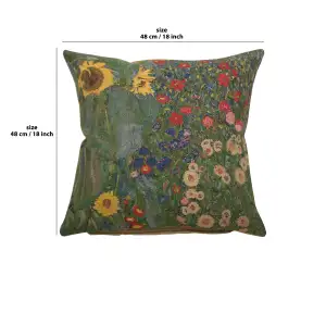 Country Garden A By Klimt Belgian Cushion Cover - 18 in. x 18 in. cotton/wool/viscose by Gustav Klimt