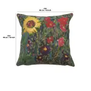 Country Garden B By Klimt Belgian Cushion Cover - 18 in. x 18 in. cotton/wool/viscose by Gustav Klimt | 18x18 in