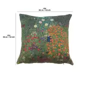 Flower Garden By Klimt Belgian Cushion Cover - 18 in. x 18 in. cotton/wool/viscose by Gustav Klimt | 18x18 in