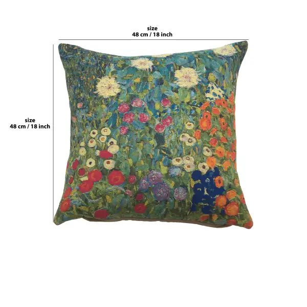 Flower Garden II By Klimt Belgian Cushion Cover - 18 in. x 18 in. cotton/wool/viscose by Gustav Klimt | 18x18 in