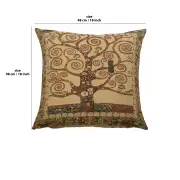 Tree of Life B by Klimt Belgian Sofa Pillow Cover | 18x18 in