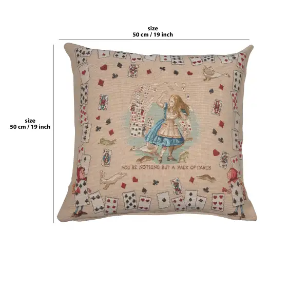 The Pack of Cards Alice In Wonderland Cushion | 19x19 in