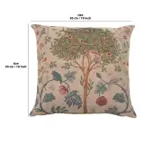 C Charlotte Home Furnishings Inc Kelmscott Tree Beige French Tapestry Cushion - 19 in. x 19 in. Cotton by William Morris | 19x19 in