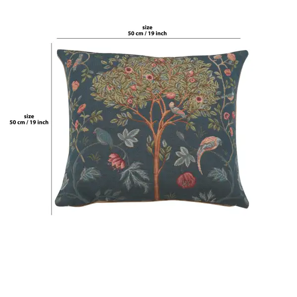 Kelmscott Tree Blue Cushion - 19 in. x 19 in. Cotton by William Morris | 19x19 in