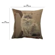 Cat With Harp Belgian Sofa Pillow Cover | 18x18 in