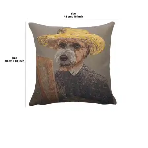 Van Gogh Dog Belgian Cushion Cover - 18 in. x 18 in. Cotton by Vincent Van Gogh