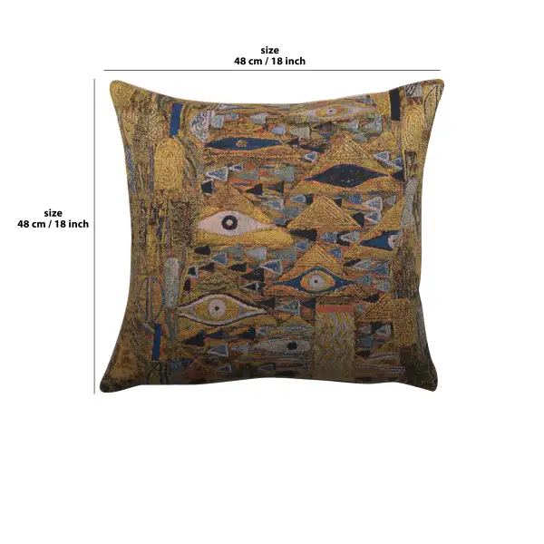 Patchwork II By Klimt Belgian Cushion Cover - 18 in. x 18 in. Cotton/viscose/goldthreadembellishments by Gustav Klimt | 18x18 in