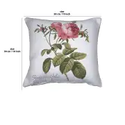 Rose On Right White Cushion | 19x19 in