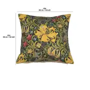Golden Lily Black William Morris Belgian Sofa Pillow Cover | 18x18 in