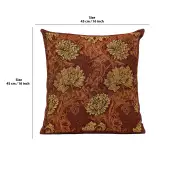 Chrysanthemum Brown Belgian Couch Pillow | 16x16 in