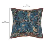 Animals with Aristoloches Blue Cushion | 19x19 in
