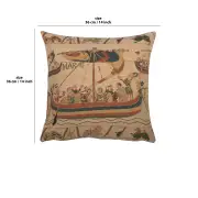 Bayeux William Small Belgian Cushion Cover - 14 in. x 14 in. Cotton by Charlotte Home Furnishings | 14x14 in