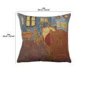 Van Gogh's La Chambre Belgian Cushion Cover - 18 in. x 18 in. Cotton/Viscose/Polyester by Vincent Van Gogh | 18x18 in