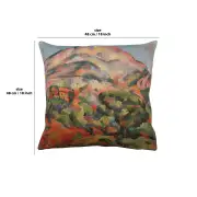 Mont Sainte Victoire Belgian Cushion Cover - 18 in. x 18 in. Cotton/Viscose/Polyester by Paul Cezanne | 18x18 in