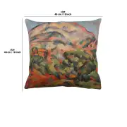 Mont Sainte Victoire Belgian Cushion Cover - 18 in. x 18 in. Cotton/Viscose/Polyester by Paul Cezanne | 18x18 in