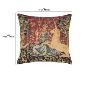 Medieval View Large Belgian Cushion Cover - 18 in. x 18 in. Cotton/Viscose/Polyester by Charlotte Home Furnishings | 18x18 in