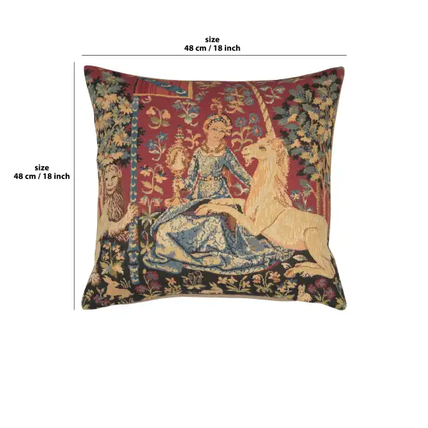 Medieval View Large Belgian Cushion Cover | 18x18 in