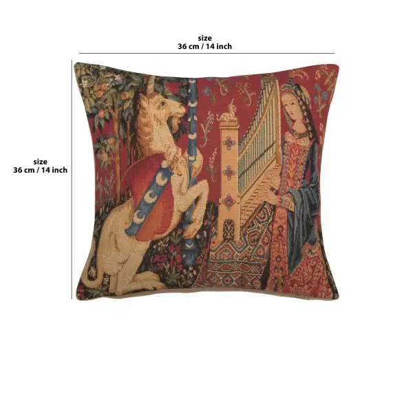 Medieval Hearing Small Belgian Cushion Cover | 14x14 in