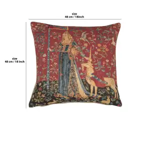 Medieval Touch Large Belgian Cushion Cover - 18 in. x 18 in. Cotton/Viscose/Polyester by Charlotte Home Furnishings Inc
