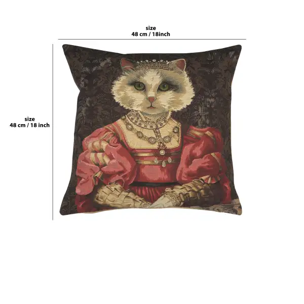 Cat With Crown A Belgian Cushion Cover - 18 in. x 18 in. Cotton by Charlotte Home Furnishings | 18x18 in