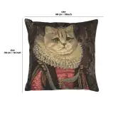 Cat With Crown C Belgian Cushion Cover - 18 in. x 18 in. Cotton by Charlotte Home Furnishings | 18x18 in