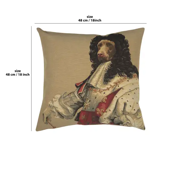 Chien Louis XIV Belgian Cushion Cover - 18 in. x 18 in. Cotton by Charlotte Home Furnishings | 18x18 in
