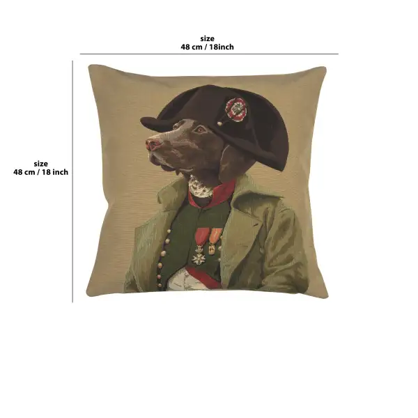 Chien Napoleon Belgian Cushion Cover - 18 in. x 18 in. Cotton by Charlotte Home Furnishings | 18x18 in
