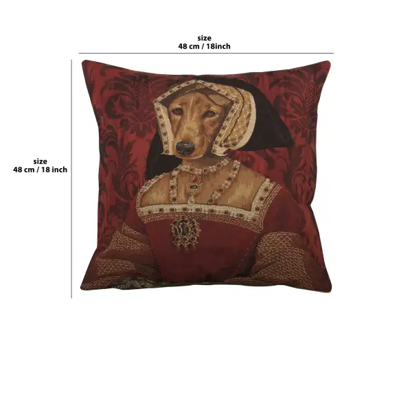 Chien Claude De France Belgian Cushion Cover - 18 in. x 18 in. Cotton by Charlotte Home Furnishings | 18x18 in