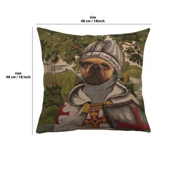 Chien Lancelot Belgian Cushion Cover - 18 in. x 18 in. Cotton by Charlotte Home Furnishings | 18x18 in