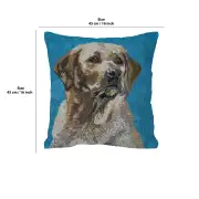 Labrador Blue Belgian Cushion Cover | 16x16 in