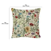 Fleurs Des Champs Belgian Cushion Cover - 18 in. x 18 in. Cotton by Charlotte Home Furnishings | 18x18 in