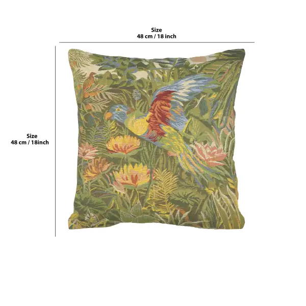 Feerie Tropicale Belgian Cushion Cover - 18 in. x 18 in. Cotton by Charlotte Home Furnishings | 18x18 in