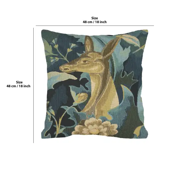 Forest With Deer Belgian Cushion Cover - 18 in. x 18 in. Cotton by Charlotte Home Furnishings | 18x18 in