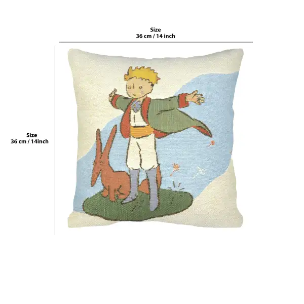 Petit Prince & Renard Belgian Cushion Cover | 14x14 in